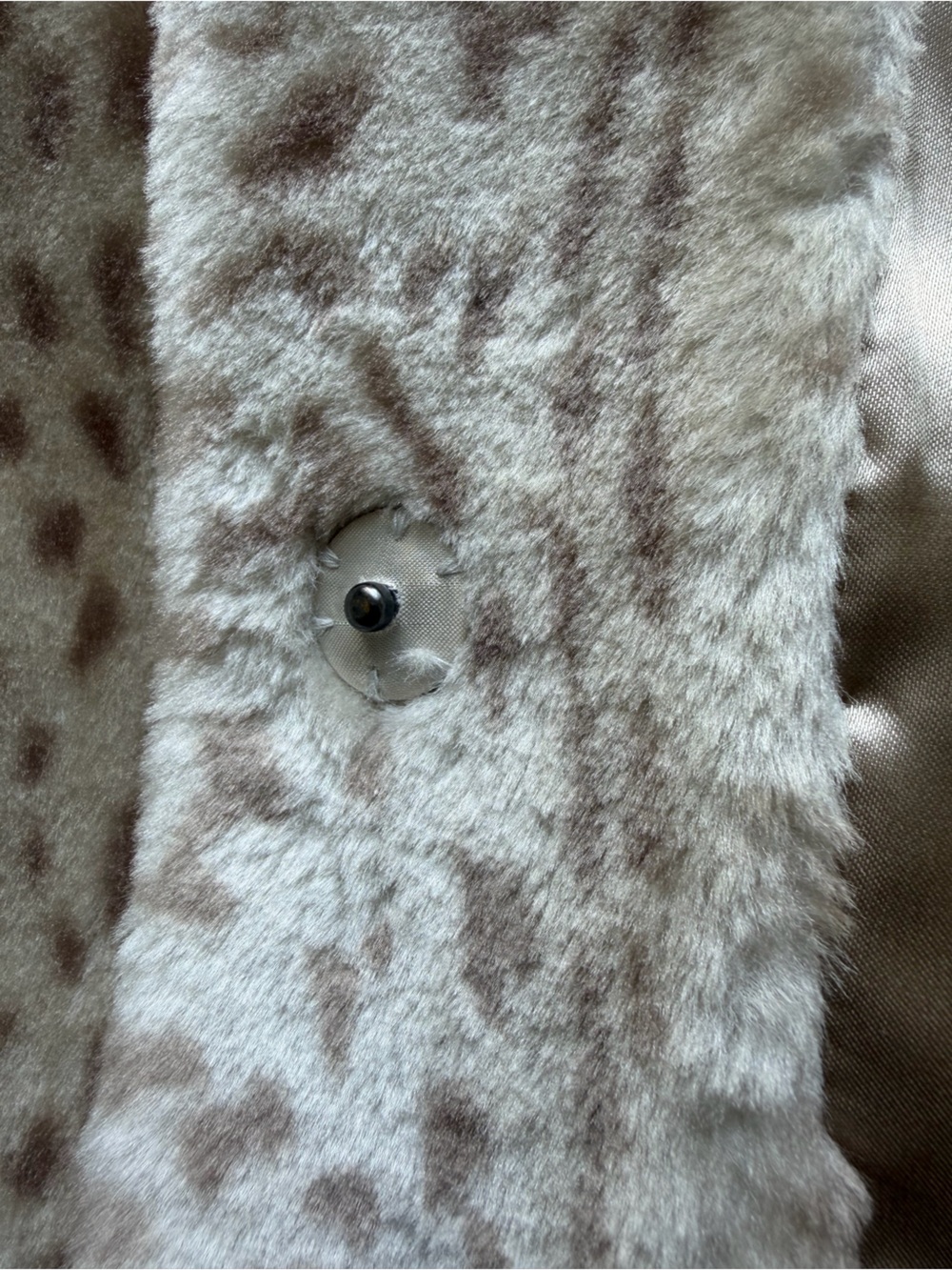 Dennis by Dennis Basso Faux Fur Animal Print Jacket Coat Women’s Medium Beige - Picture 8 of 14